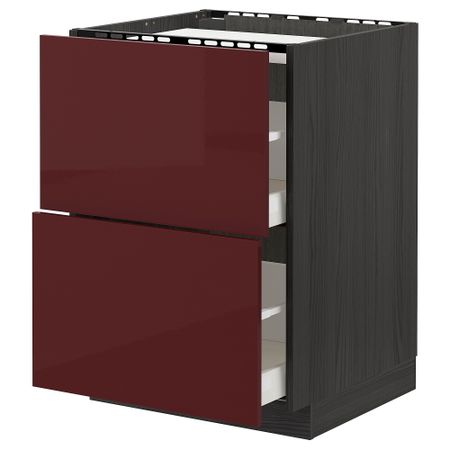 Напольный шкаф, 2 фронтальных панели, 2 ящика, 60x60 cm IKEA METOD МЕТОД, MAXIMERA МАКСИМЕРА 693.276.99