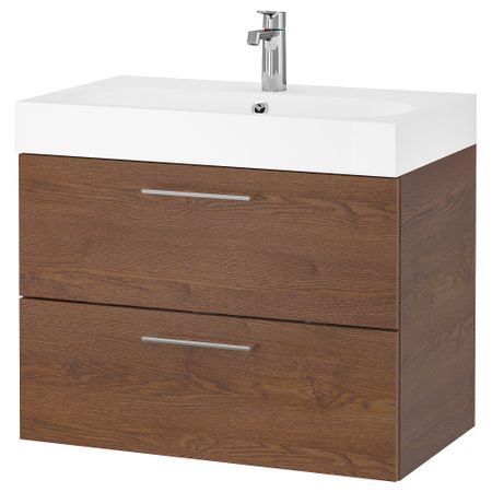 Шкаф для раковины с 2 ящиками, 80x48x68 cm IKEA BRÅVIKEN БРОВИКЕН, GODMORGON ГОДМОРГОН 293.203.79