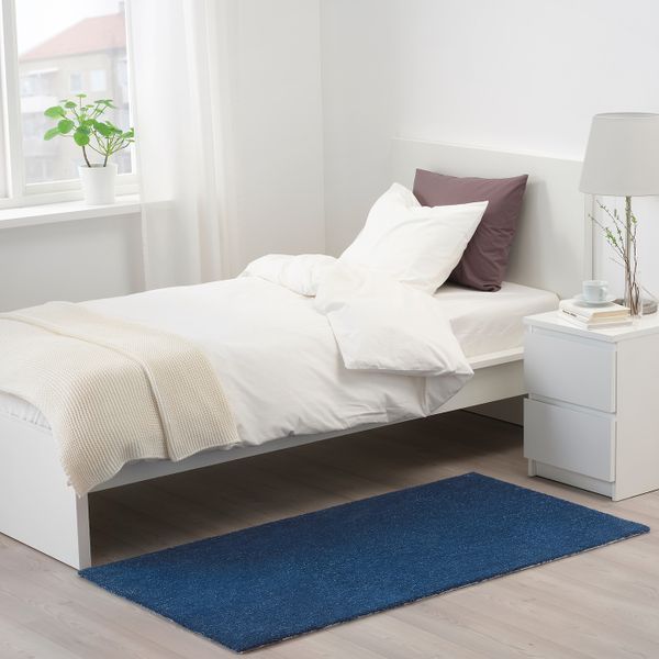 Ковер, короткий ворс, темно-синий 80x150 см IKEA TYVELSE ТЮВЕЛЬСЕ 204.437.23 - фото 3