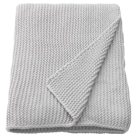 Плед, светло-серый 130x170 см IKEA INGABRITTA ИГАБРИТТА 405.009.96