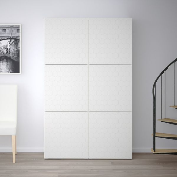 Комбинация для хранения с дверцами, белый/вассвикен белый 120x40x192 см IKEA БЕСТО 192.666.55 - фото 3