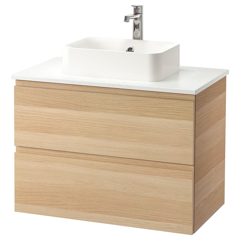 Шкаф со столешницей 45x32 раковина, 82x49x72 cm IKEA HÖRVIK ХОРВИК, GODMORGON ГОДМОРГОН, TOLKEN ТОЛКЕН 593.131.60 - фото 1