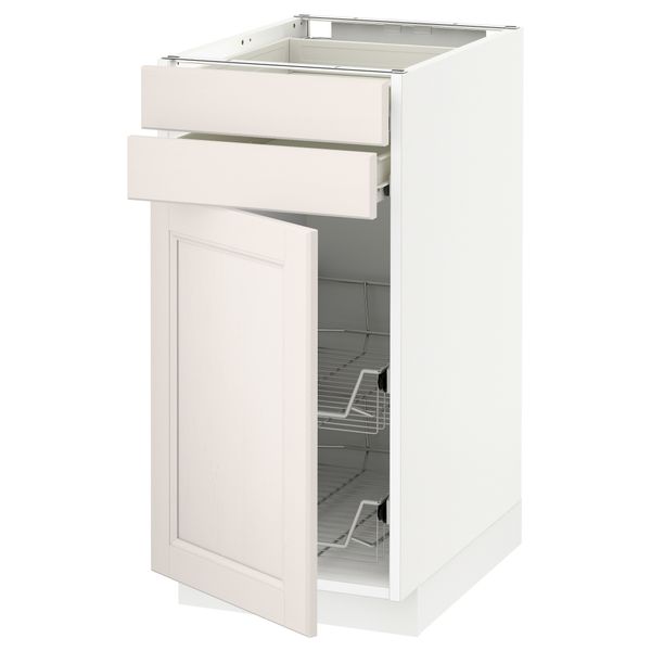 Напольный шкаф, дверца, 2 ящика, проволочных корзин МЕТОД / ФОРВАРА, белый, Лаксарби белый - схема-чертеж с размерами
