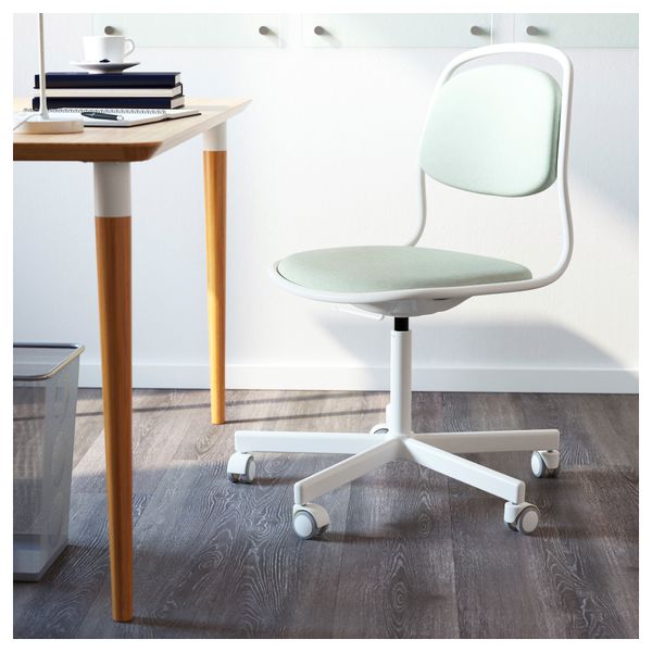 Рабочий стул ОРФЬЕЛЛЬ / СПОРРЕН, белый, Висле светло-зеленый - фото 2