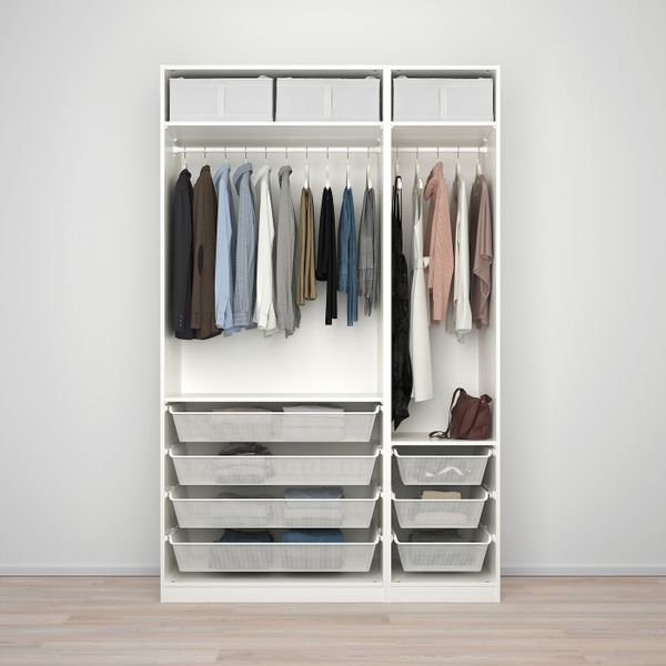 Гардероб, белый, Репвог дубовый шпон, беленый 150x60x236 см IKEA ПАКС 293.001.64 - фото 2