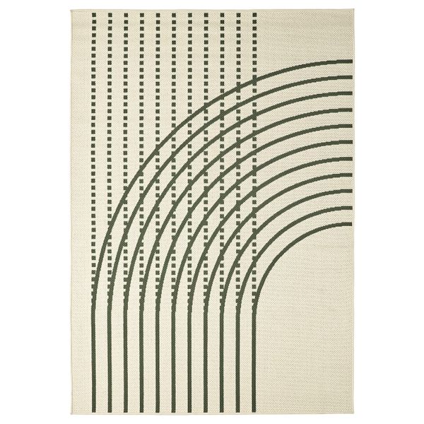 Ковер безворсовый, для/дома/улицы, темно-зеленый/белый с оттенком 160x230 см IKEA TÖMMERBY ТЁММЕРБЮ 204.952.03 - фото 2