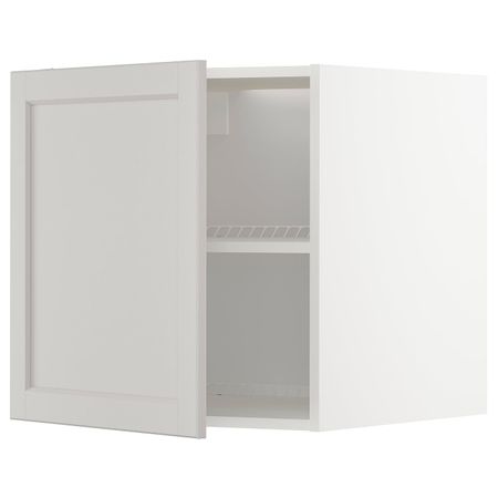 Верхний шкаф на холодильник/морозильн, белый/Лерхюттан светло-серый 60x60 см IKEA METOD МЕТОД 792.727.81