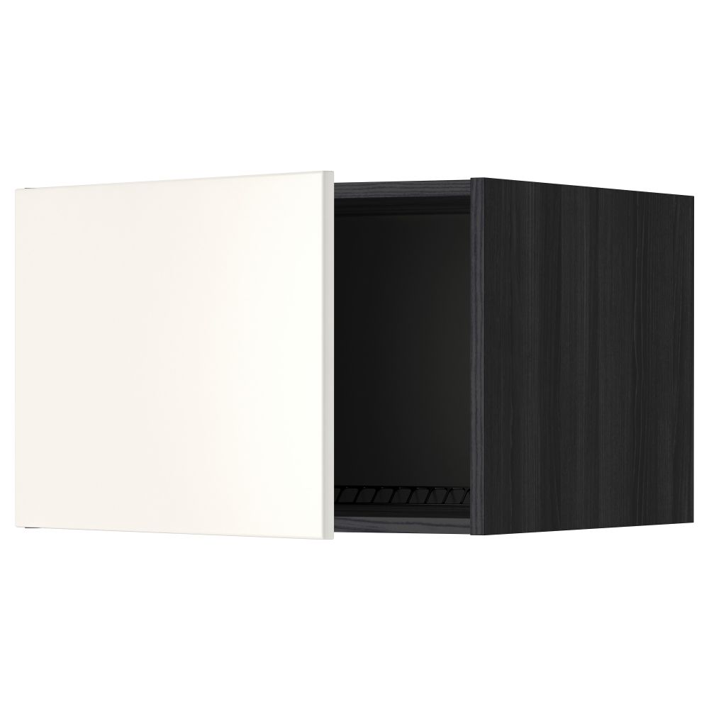 Верхний шкаф на холодильник, морозильник МЕТОД, черный, Веддинге белый - схема-чертеж с размерами