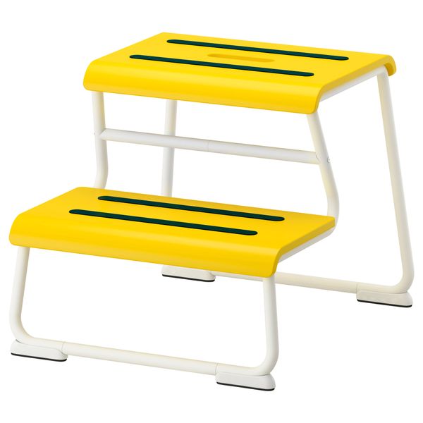 Табурет-лестница ГЛОТТЕН, желтый, белый - схема-чертеж с размерами