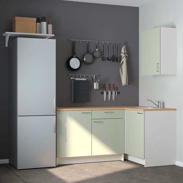 Кухня, серо-зеленый 120x180x220 см IKEA KNOXHULT КНОКСХУЛЬТ 494.091.82 - схема-чертеж с размерами