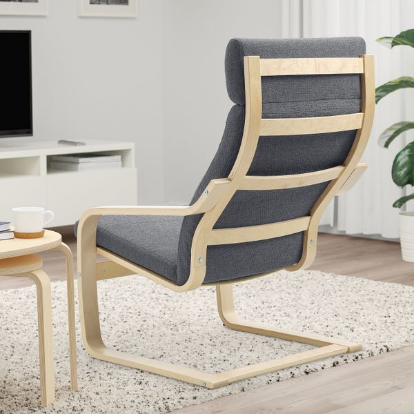 Кресло, березовый шпон/Хили темно-серый IKEA POÄNG ПОЭНГ 793.193.78 - фото 3