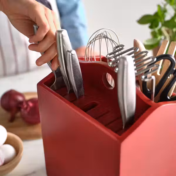 HAVSMAL ХАВСМАЛ Подставка для ножей - коричнево-красный - фото 2