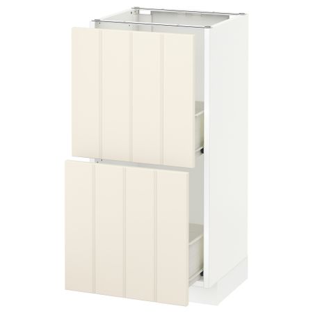Напольный шкаф с 2 ящиками МЕТОД / ФОРВАРА, белый, Хитарп белый с оттенком