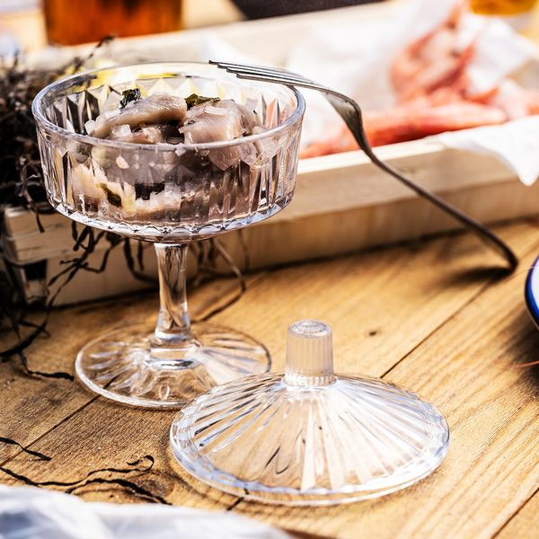 Миска с крышкой, прозрачное стекло/с рисунком 10 см IKEA SÄLLSKAPLIG СЭЛЛЬСКАПЛИГ 404.733.23 - схема-чертеж с размерами