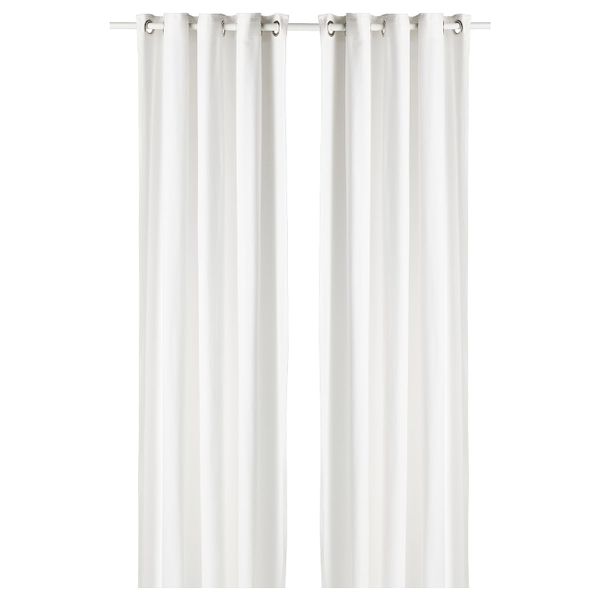 Гардины, 2 шт., белый 145x300 см IKEA MOALINA МОАЛИНА 504.910.48 - фото 1