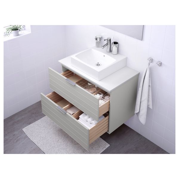 Шк п-раковину/столешн45x45/раковина ГОДМОРГОН/АЛДЕРН / ТОРНВИКЕН, светло-серый, белый (82x49x72 см) - схема-чертеж с размерами