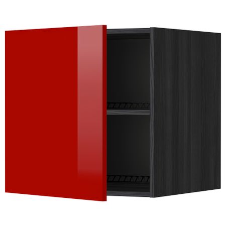 Верхний шкаф на холодильник, морозильник МЕТОД, черный, Рингульт красный