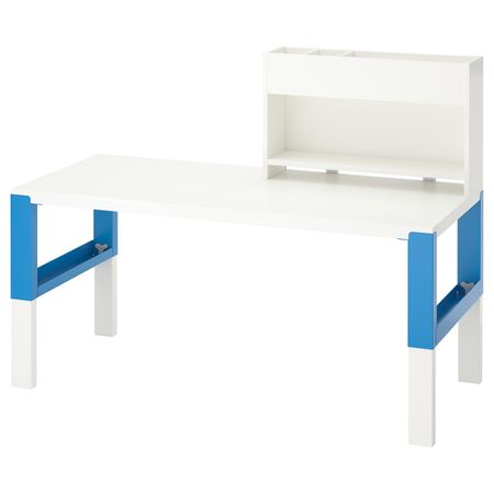 Стол с дополнительным модулем , белый, синий 128x58 см IKEA PÅHL ПОЛЬ 692.512.65