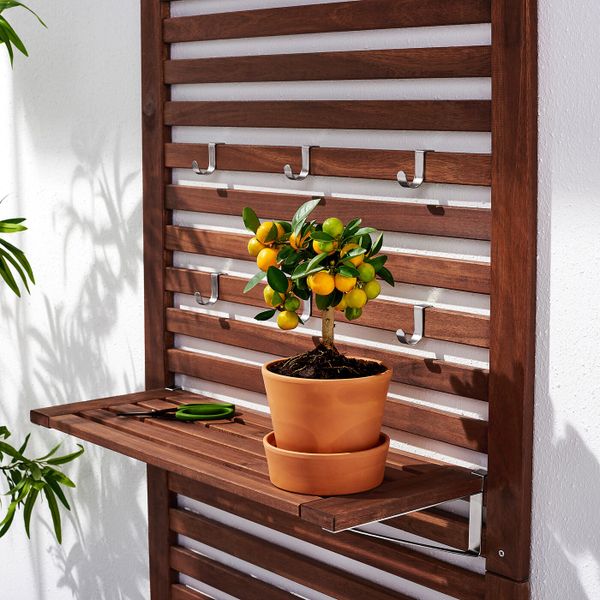 Садовая скамья + панель/полка, коричневая морилка 80x44x158 см IKEA ÄPPLARÖ ЭПЛАРО 792.288.73 - фото 4