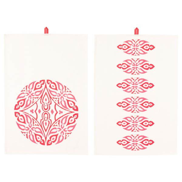 Полотенце кухонное СОММАР 2016, белый, красный (50x70 см) - фото 2