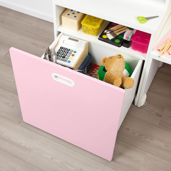 Стол с отделением для игрушек, белый/светло-розовый 150x50x128 см IKEA STUVA СТУВА / FRITIDS ФРИТИДС 892.796.35 - фото 1