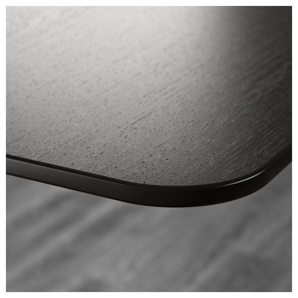 Угловой письменный стол левосторонний трансформер БЕКАНТ, черно-коричневый, черный (160x110 см) - фото 3