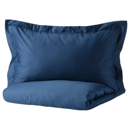 Пододеяльник и 2 наволочки, темно-синий 200x200/50x70 см IKEA LUKTJASMIN ЛЮКТЭСМИН 904.932.05