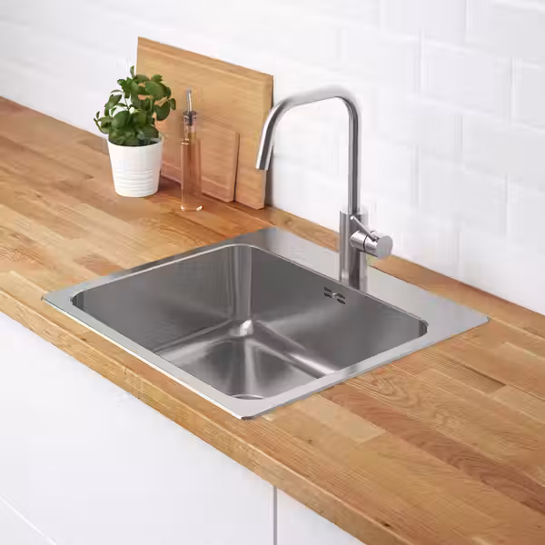 LÅNGUDDEN Одинарная врезная мойка - нержавеющ сталь 56x53 см - фото 2