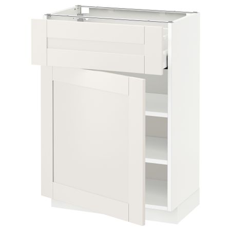 Напольный шкаф с ящиком, дверью МЕТОД / МАКСИМЕРА, белый, Сэведаль белый