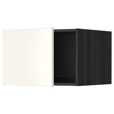 Верхний шкаф на холодильник, морозильник МЕТОД, черный, Веддинге белый