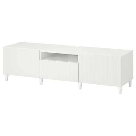 Тумба под ТВ, белый/СУТТЕРВ/КАББАРП белый 180x42x48 см IKEA BESTÅ БЕСТО 693.989.60