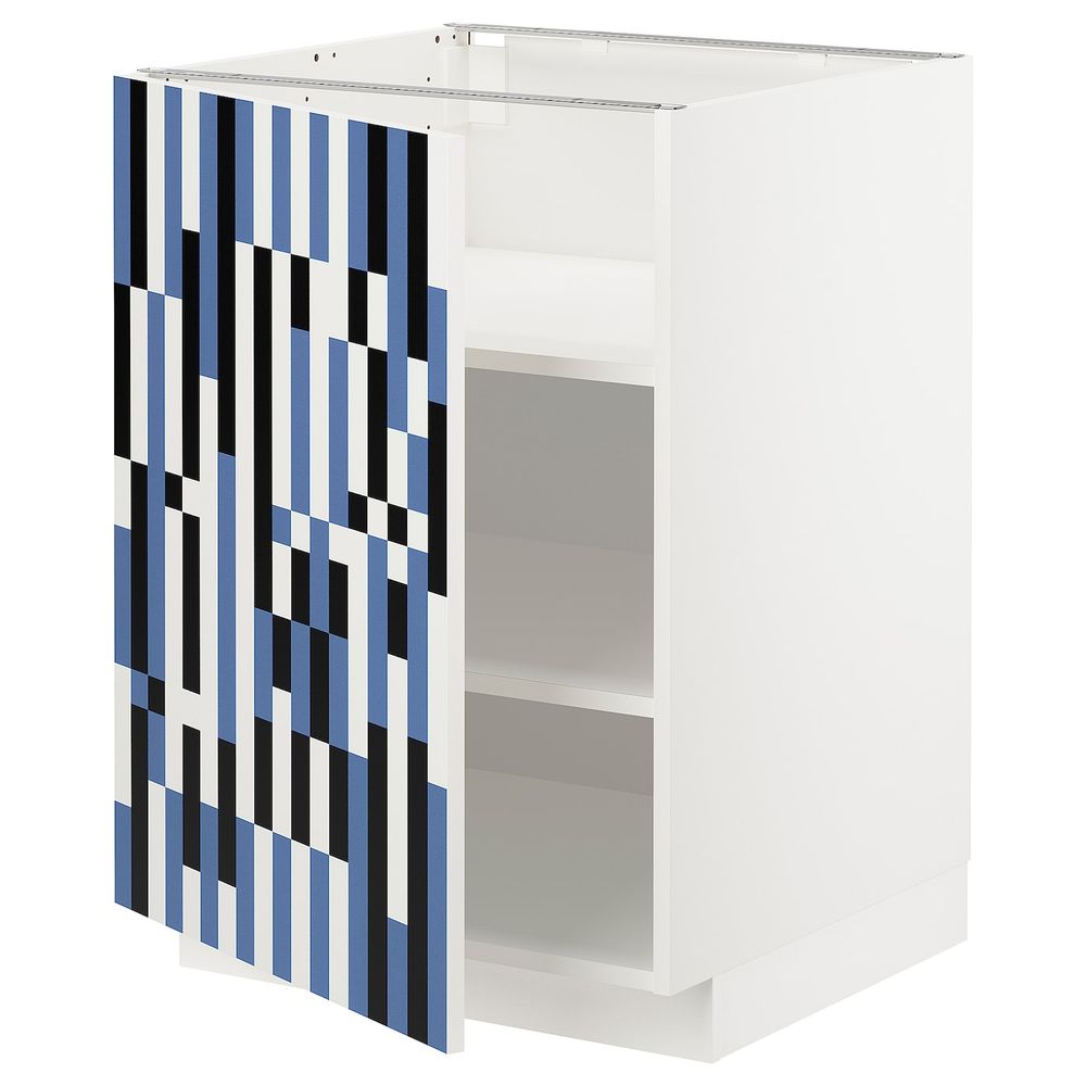 Напольный шкаф с полками, белый, Иттербин с печатным рисунком 60x60 см IKEA МЕТОД 492.869.87 - схема-чертеж с размерами