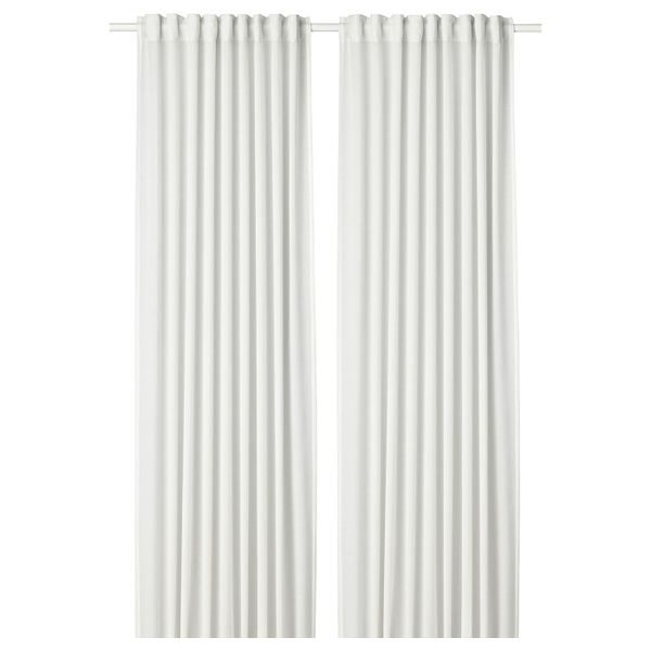 Гардины, 2 шт., белый 145x300 см IKEA HILJA ХИЛЬЯ 904.308.16 - фото 1