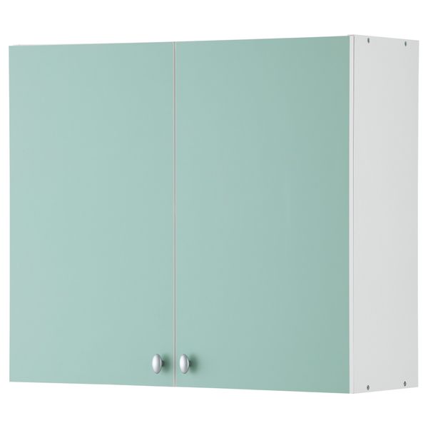 Навесной шкаф с дверями АЛЬБРУ, светло-зеленый (80x70 см) - фото 1