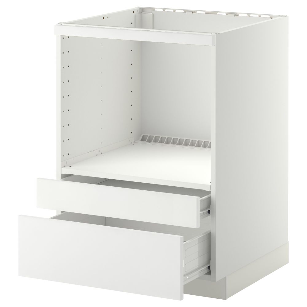 Напольный шкаф для комбинирования СВЧ, ящики МЕТОД / ФОРВАРА, белый, Рингульт белый (60x60 см) - схема-чертеж с размерами