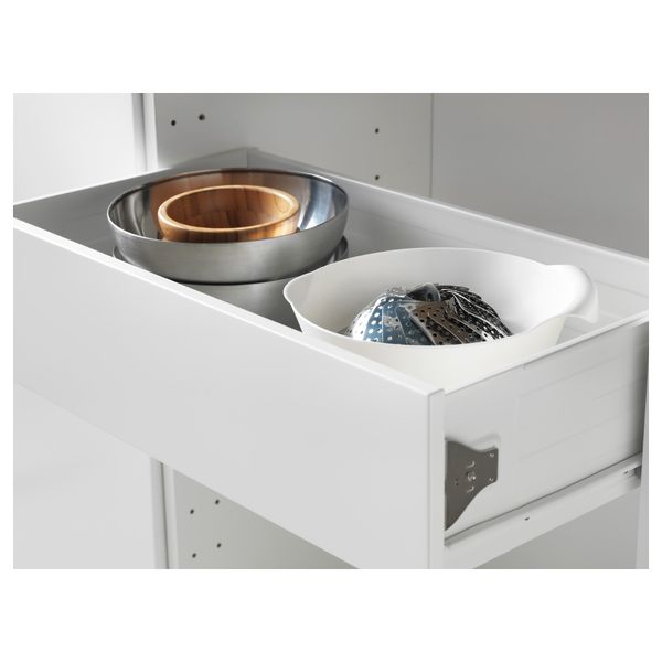 Высокий шкаф + полки, 3 ящика, 2 дверцы МЕТОД / ФОРВАРА, черный, Будбин серый - схема-чертеж с размерами