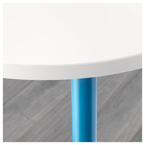 Стол ХИССМОН / АДИЛЬС, в форме кешью белый, синий (140x75 см) - фото 2