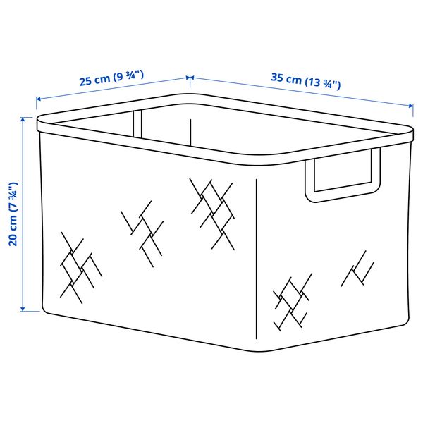 Корзина, 25x35x20 см, бамбук, ручная работа IKEA VÄXTHUS 505.511.36 - схема-чертеж с размерами