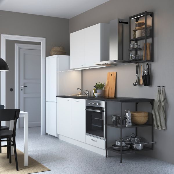 Кухня, 223x63.5x222 см, антрацит/белый IKEA ENHET 793.377.49 - фото 3