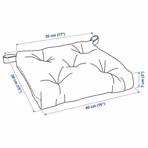 MALINDA Подушка на стул - серый 40/35x38x7 см - фото 5