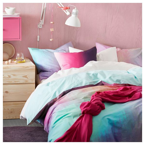 Чехол на подушку, темно-сиреневый, ярко-розовый, 50x50 см IKEA СТРЭВКЛИНТ 204.438.36 - фото 3