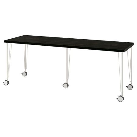 Письменный стол, черно-коричневый/белый 200x60 см IKEA LAGKAPTEN ЛАГКАПТЕН / KRILLE КРИЛЛЕ 094.176.74