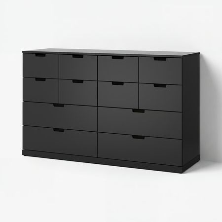 NORDLI Комод с 12 ящиками - антрацит 160x99 см