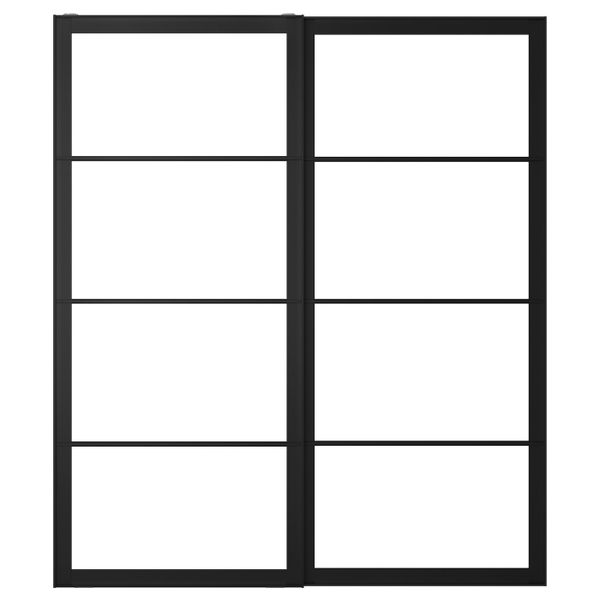 Рама для раздвижной дверец, с направляющими, 2 шт, черный 200x236 см IKEA PAX ПАКС 703.665.76 - схема-чертеж с размерами