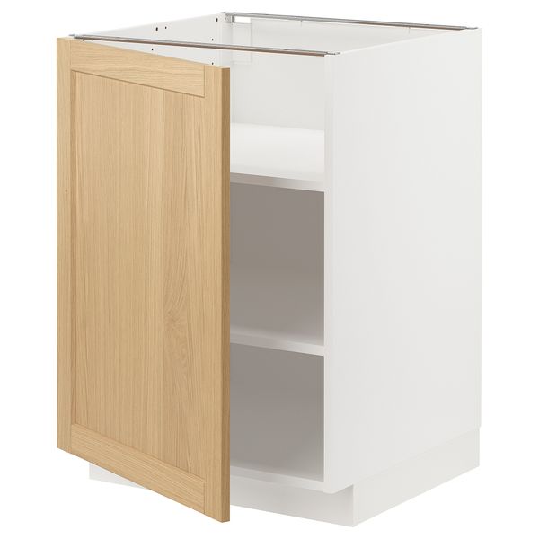 Напольный шкаф с полками, белый, Forsbacka дуб, 60x60 см IKEA METOD МЕТОД 095.090.89 - фото 2