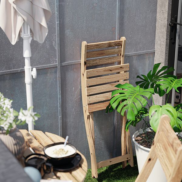 Стол + 2 складных стула, для/сада, серо-коричневая морилка/Куддарна серый IKEA ASKHOLMEN АСКХОЛЬМЕН 792.860.09 - фото 5