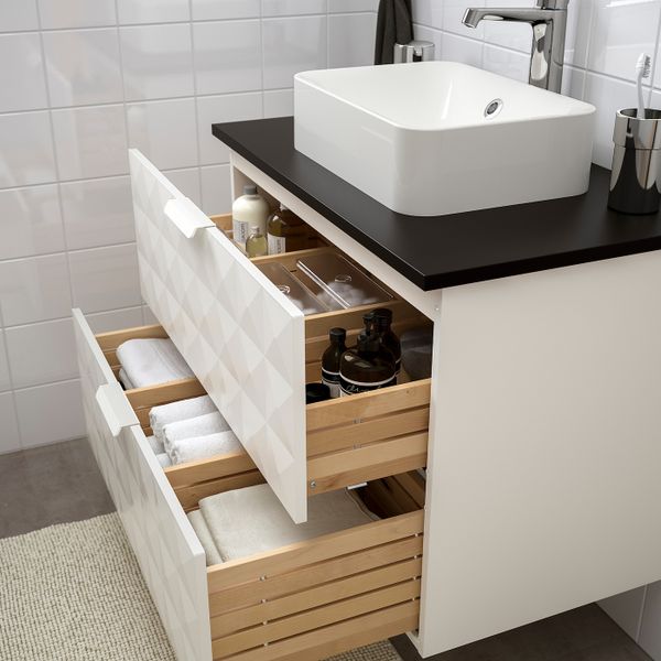 Шкаф со столешницей 45x32 раковина, Решён белый, антрацит БРОГРУНД смеситель 82x49x72 см IKEA ГОДМОРГОН/ТОЛКЕН / ХОРВИК - схема-чертеж с размерами