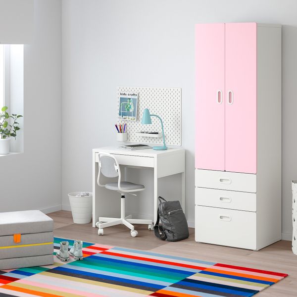 Шкаф платяной, белый/светло-розовый 60x50x192 см IKEA STUVA СТУВА / FRITIDS ФРИТИДС 492.660.22 - фото 2