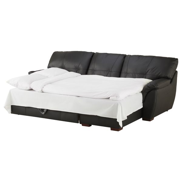 2-местный диван и козетка БЬЁРБУ, правый, черный - фото 2