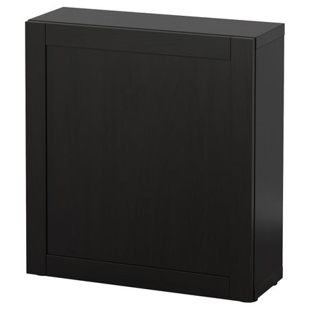Стеллаж с дверью, черно-коричневый/Ханвикен черно-коричневый 60x22x64 см IKEA BESTÅ БЕСТО 294.416.11